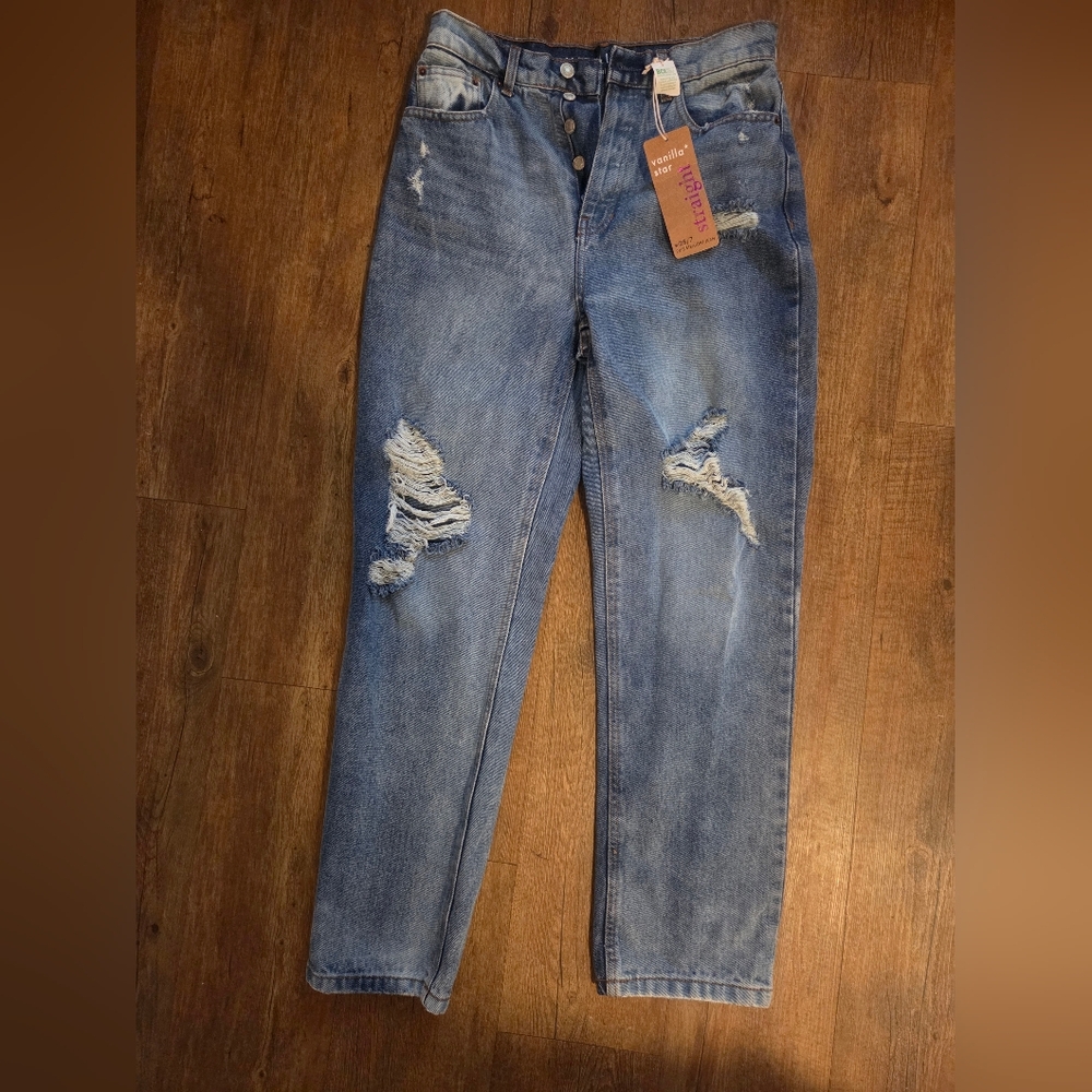 Vanilla Star Blue Distressed Skinny Jeans
